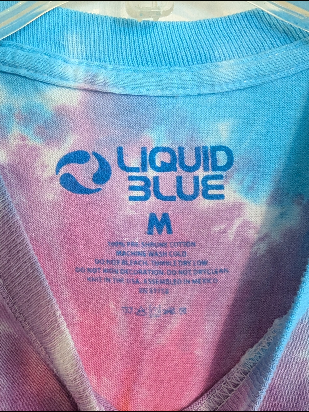 Liquid Blue Grateful Dead Tie-Dye rainbow Long Sleeve Tee with Dancing Bears - Picture 2 of 3